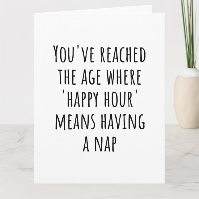Carte De Remerciements "Happy Hour" Signifie Nap Time - Drôle Retraite (Devant)