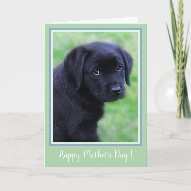 Carte De Remerciements Happy Mother's Day Black Labrador (Devant)