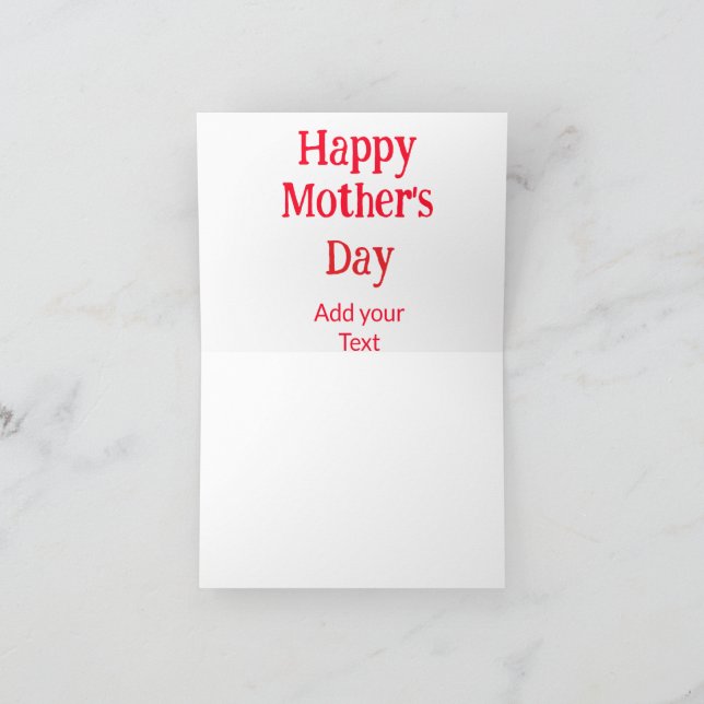 Carte De Remerciements Happy mother's day red add text simple minimal mom (Intérieur)