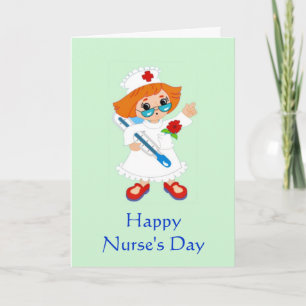 Carte De Remerciements Happy Nurse's Day with nurse in uniform