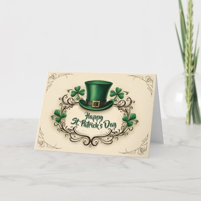 Carte De Remerciements Happy St. Patrick’s Day Shamrock Design (Devant)