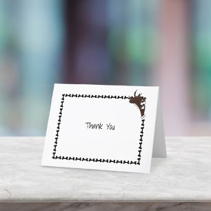 Carte De Remerciements Happy Staffy Lab Dog Bone moderne Blank Plié
