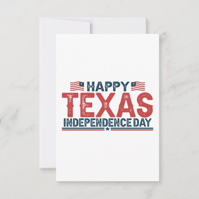 Carte De Remerciements Happy Texas Independence Day American Patriotic (Devant)