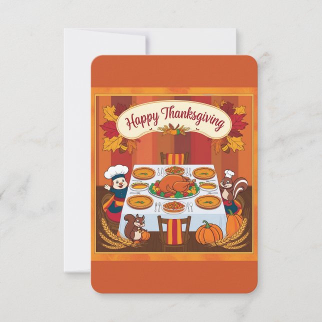 Carte De Remerciements Happy Thanksgiving (Devant)