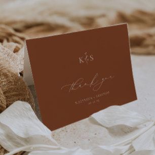 Carte De Remerciements HARMONIE Terracotta Mariage Photo