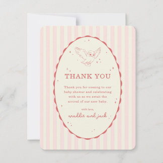 Carte De Remerciements Harry Potter Hedwig Rayure Rose Baby Shower