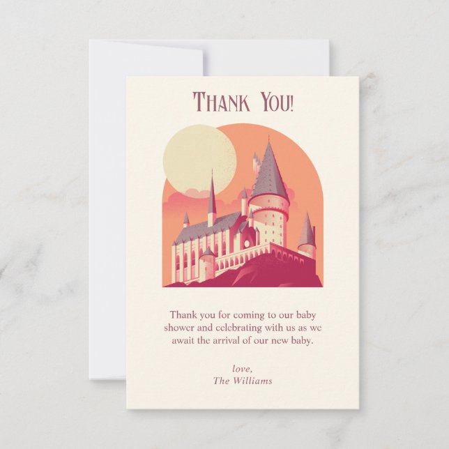 Carte De Remerciements Harry Potter | Hogwarts Girl Baby Shower (Devant)