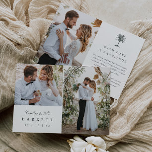 Carte De Remerciements Havana Palm Vintage Palm Tree Multi Photo Mariage