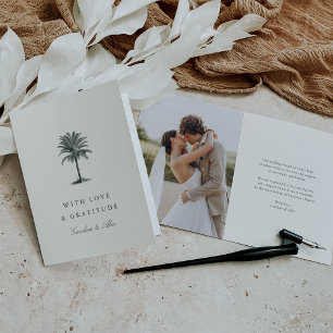 Carte De Remerciements Havana Palm Vintage Palm Tree photo Mariage