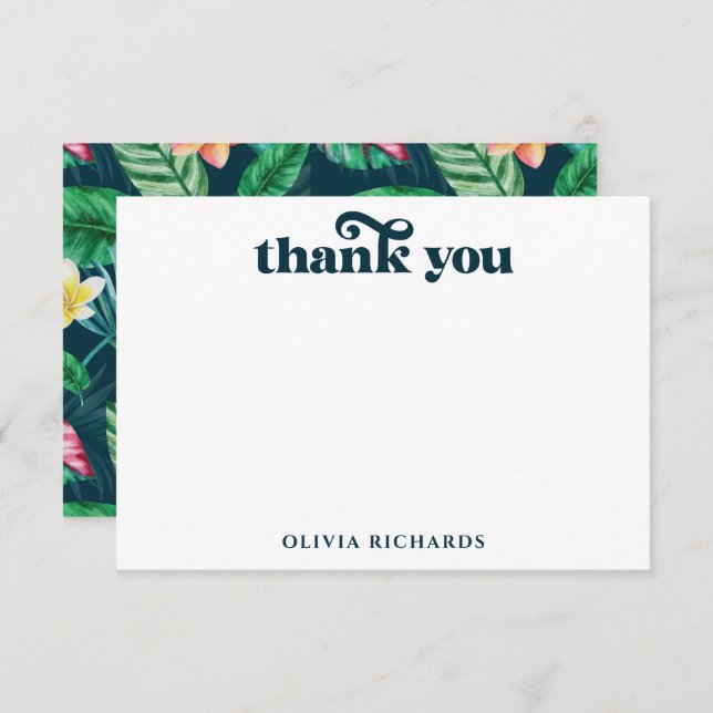 Carte De Remerciements Hawaii Palmiers Tropicaux Luau Fête de Mariage (Devant / Derrière)