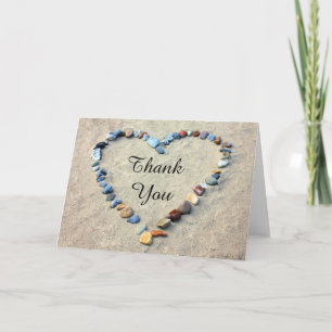 Carte De Remerciements Heart à Beach Sand Thank You