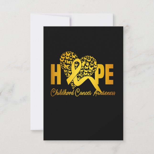 Carte De Remerciements Heart Butterfly Hope For A Cure Childhood Cancer A (Devant)