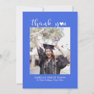 Carte De Remerciements Heart Calligraphy Script Graduation