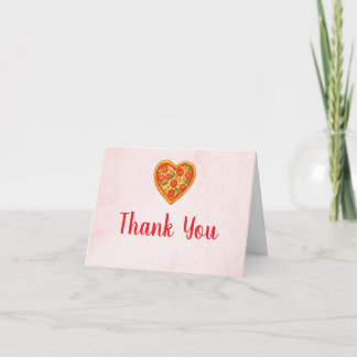 Carte De Remerciements Heart Shaped Pizza Thank You Card | Red Checkered