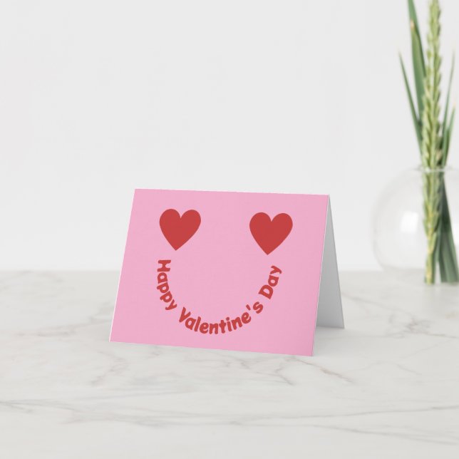 Carte De Remerciements Hearts Smile Happy Valentine's Day Message (Devant)