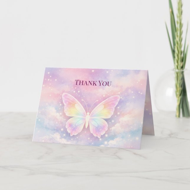 Carte De Remerciements Heavenly Butterfly Memorial Thank You Card (Devant)
