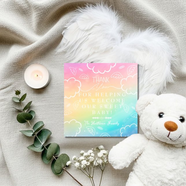 Carte De Remerciements Heavenly Rainbow  Labor & Delivery NICU Hospital   (Heavenly Rainbow Labor & Delivery NICU Hospital Thank You Card)