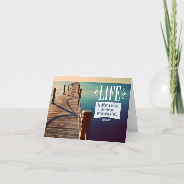 Carte De Remerciements Helen Keller Citation Inspirationnelle "Aventure" (Devant)