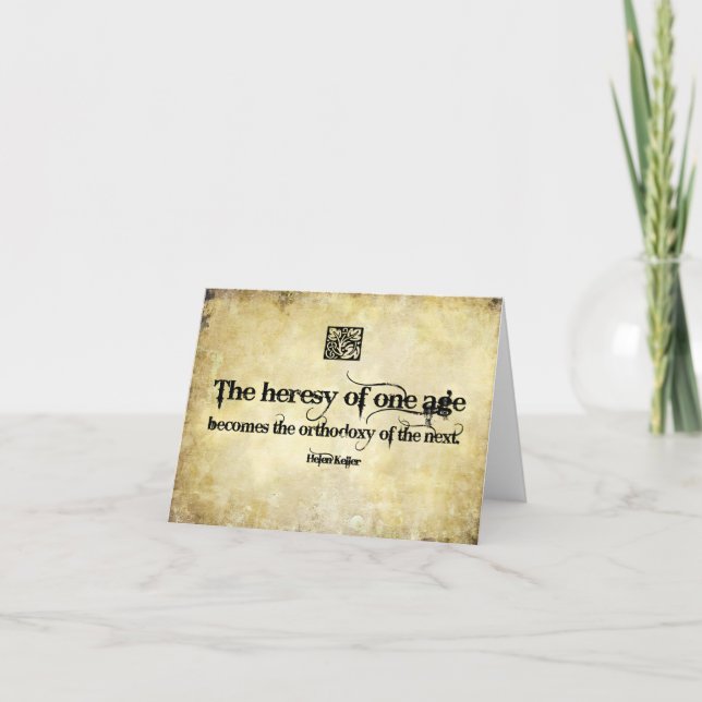 Carte De Remerciements Helen Keller Citation Inspirationnelle Hérésie d'u (Devant)