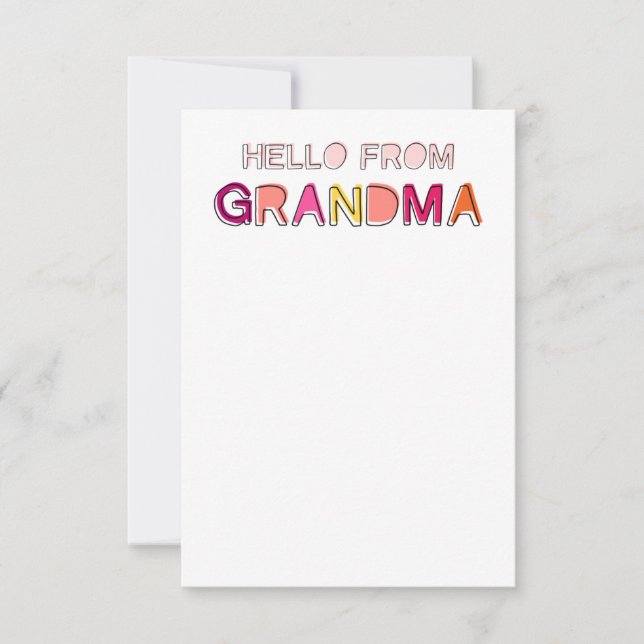 Carte De Remerciements Hello from Grandma Notecards (Devant)