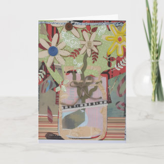 Carte De Remerciements hello.getwell. blanc/bouquet de fleurs en papier a