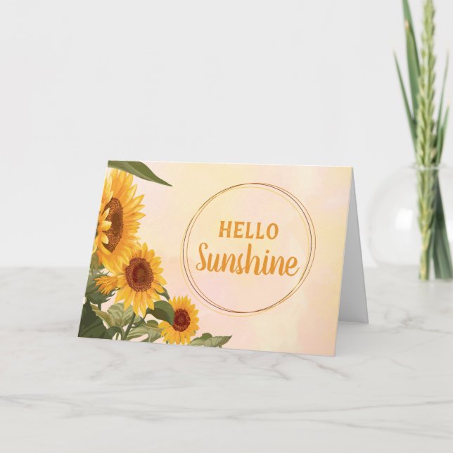 Carte De Remerciements Hello Sunshine Watercolor Sunflower Notecards (Devant)