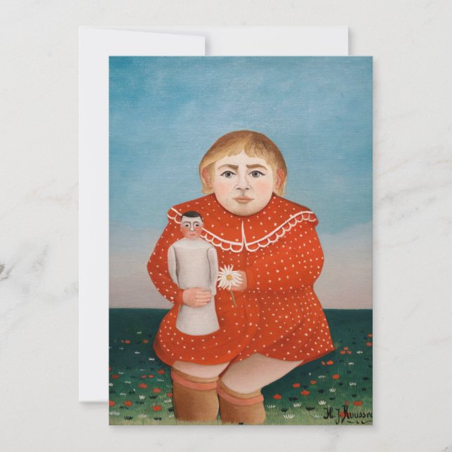 Carte De Remerciements Henri Rousseau - Enfant avec poupée (Devant)