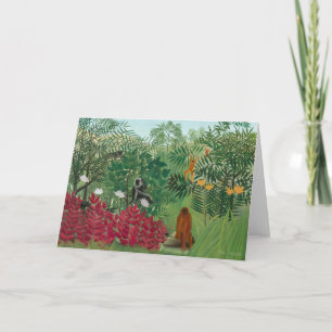 Carte De Remerciements Henri Rousseau - Forêt tropicale avec singes