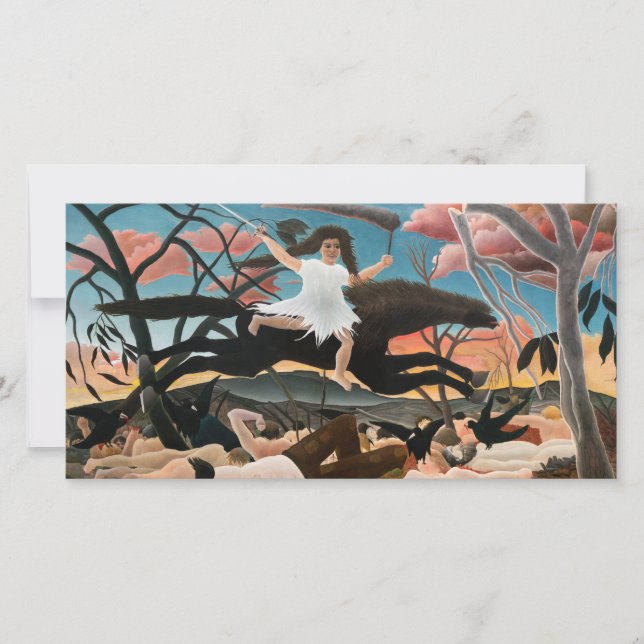 Carte De Remerciements Henri Rousseau - La guerre (Devant)