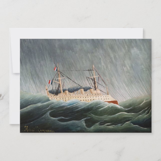 Carte De Remerciements Henri Rousseau - Le navire dans la tempête (Devant)