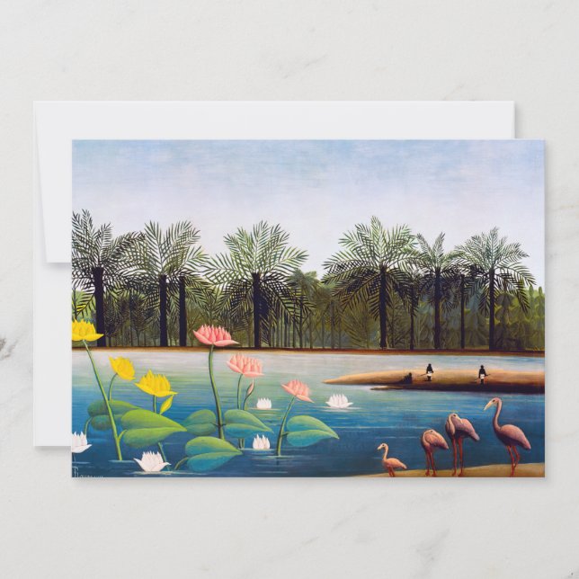 Carte De Remerciements Henri Rousseau - Les Flamants roses (Devant)