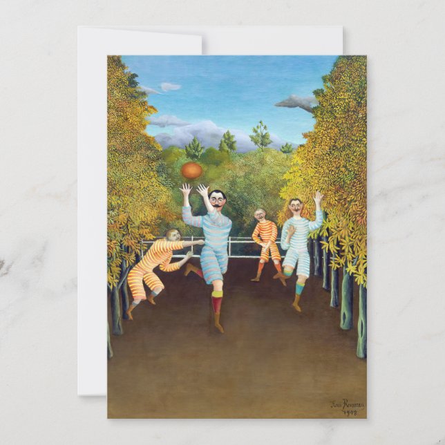 Carte De Remerciements Henri Rousseau - Les joueurs de football (Devant)