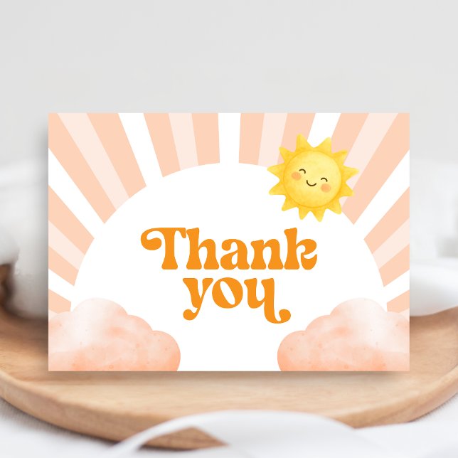 Carte De Remerciements Here Comes the Sun Baby Shower Thank You Card (Sunshine Baby Shower Thank You Card
)