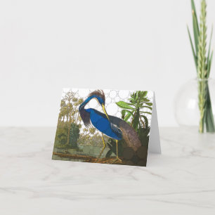 Carte De Remerciements Héron bleu de Louisiane par John James Audubon