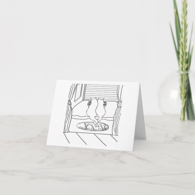 Carte De Remerciements Heure Du Petit Déjeuner Chats 🐈 ‍ ⬛ (Devant)