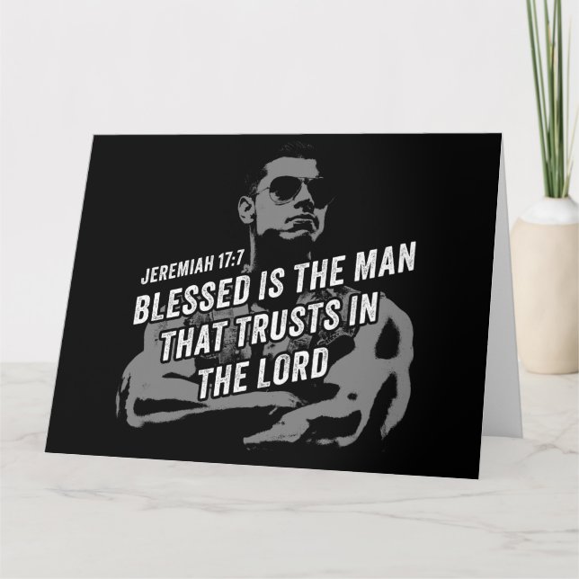 Carte De Remerciements Heureux est l'homme qui se confie dans le SEIGNEUR (Devant)