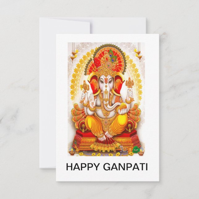 CARTE DE REMERCIEMENTS HEUREUX GANPATI (Devant)