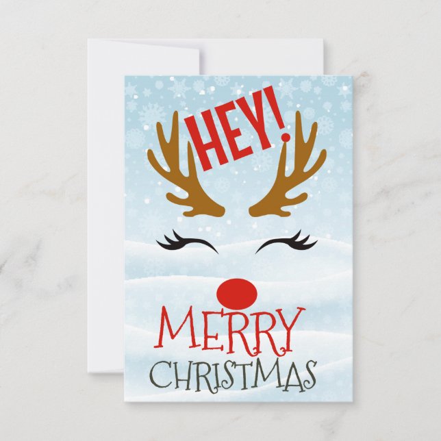 Carte De Remerciements Hey! Merry Christmas  (Devant)
