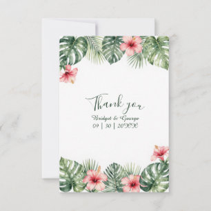 Carte De Remerciements Hibiscus Vintage Hawaii Fleur Tropical Mariage