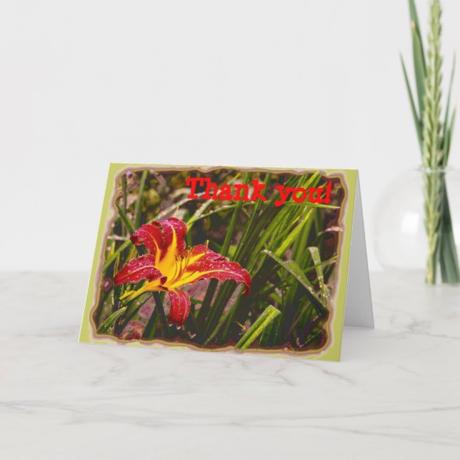 Carte De Remerciements Hier Lily Après La Pluie (Devant)