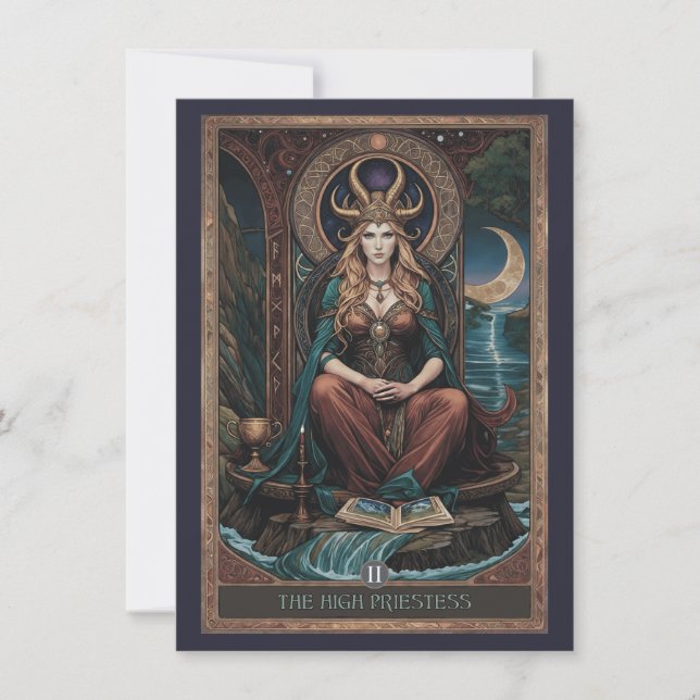 Carte De Remerciements High Priestess Tarot Art Flat Thank You Card (Devant)
