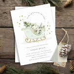 Carte De Remerciements Hiver Dormir son froid dehors Baby shower Invitati<br><div class="desc">Sleigh Winter Baby it's Cold out Theme Collection.- c'est une jolie aquarelle pastel Illustration d'aqua traîneau en or rempli de pin de Noël, cadeaux et baies d'hiver avec cadre étoilé or classe et chute de neige dans l'arrière - plan. Parfait pour vos petits fêtes d'anniversaire d'hiver. Il est très facile...</div>