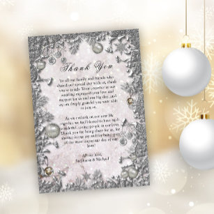 Carte De Remerciements Hiver enchantement Mariage de Noël magique