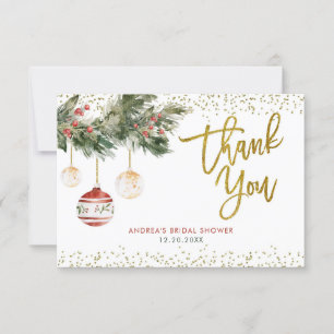 Carte De Remerciements Hiver vacances Deck the Halls Fête des mariées