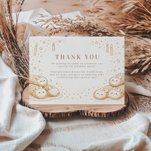 Carte De Remerciements Holi Cannoli Sweet Bakery 1st Birthday (Créateur téléchargé)