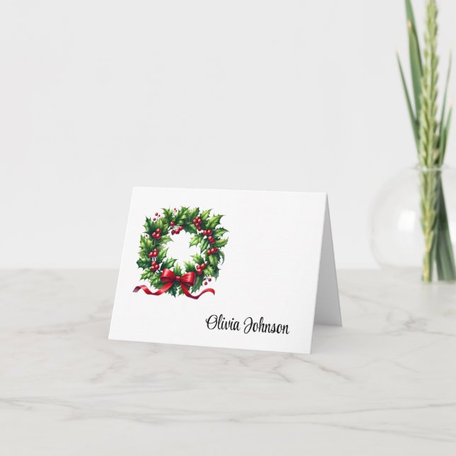 Carte De Remerciements Holiday Custom Name Folded Note Cards (Devant)
