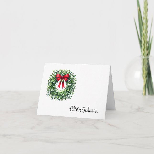 Carte De Remerciements Holiday Custom Name Folded Note Cards (Devant)