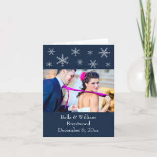 Carte De Remerciements Holiday Glamour Blue Wedding Thank You Card