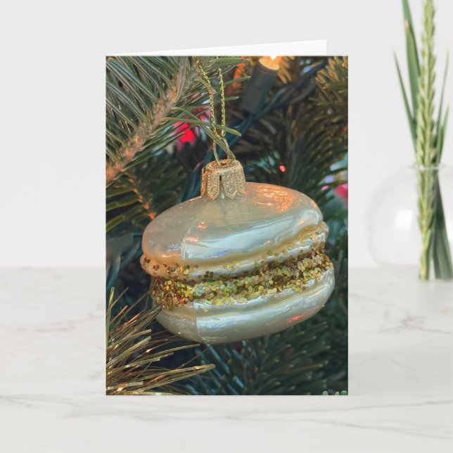 Carte De Remerciements Holiday Macaron Christmas Tree Ornament Card (Devant)