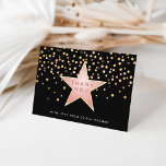 Carte De Remerciements Hollywood Glam Personalized Thank You<br><div class="desc">A perfect finishing touch to your Hollywood theme sweet sixteen, quinceanera or bat mitzvah celebration, these personalized thank you cards feature a pink Hollywood star with "thank you" inscribed inside. Customize with a pre-printed message inside using the template fields, or delete to create a blank card for your handwritten message...</div>